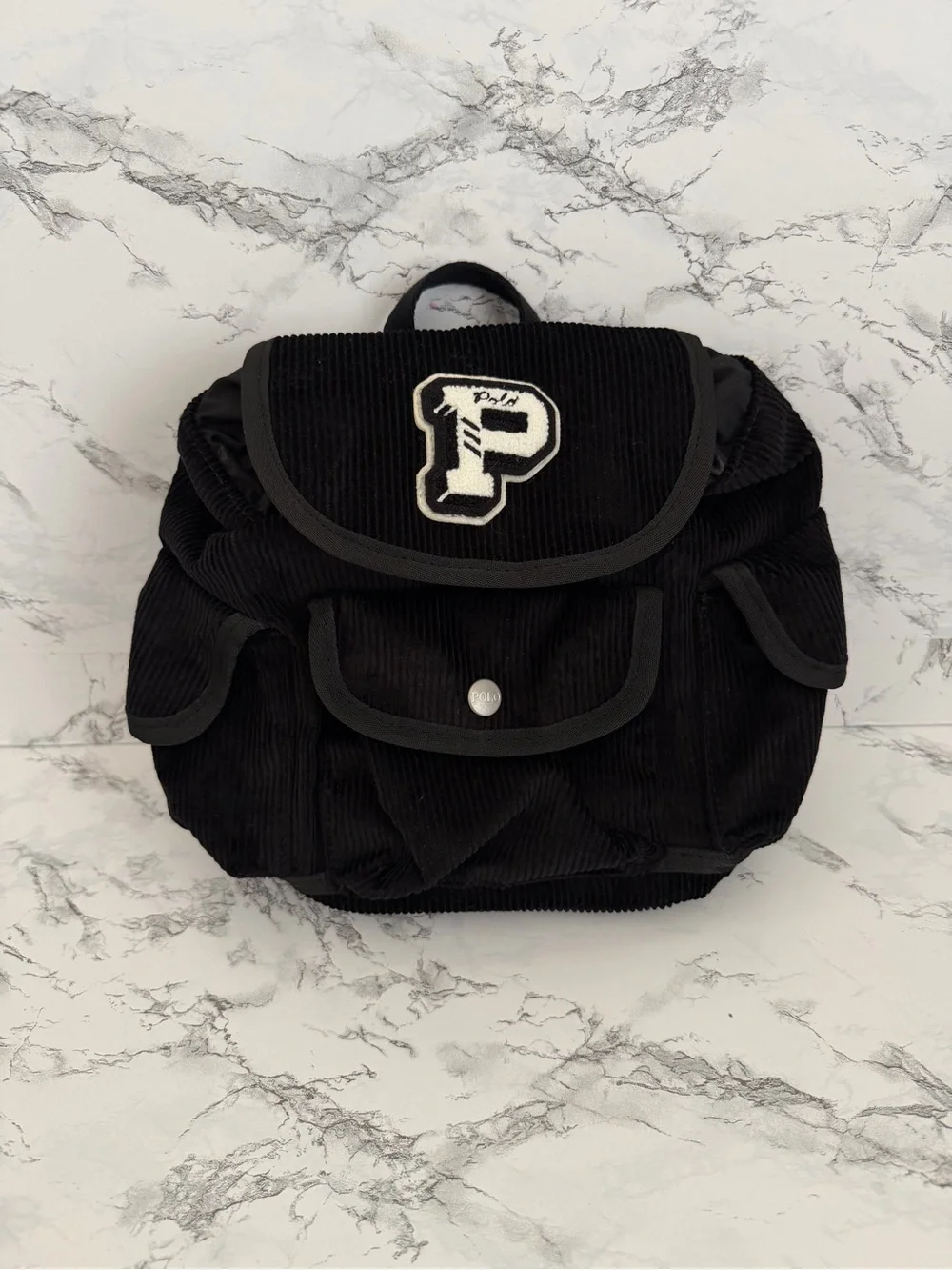 Polo Ralph Lauren PWing Patched Mini Bag Backpack Preppy Hampton Polo Bear Black